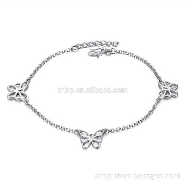 XLT hot sales Butterfly chain women popular silver anklet